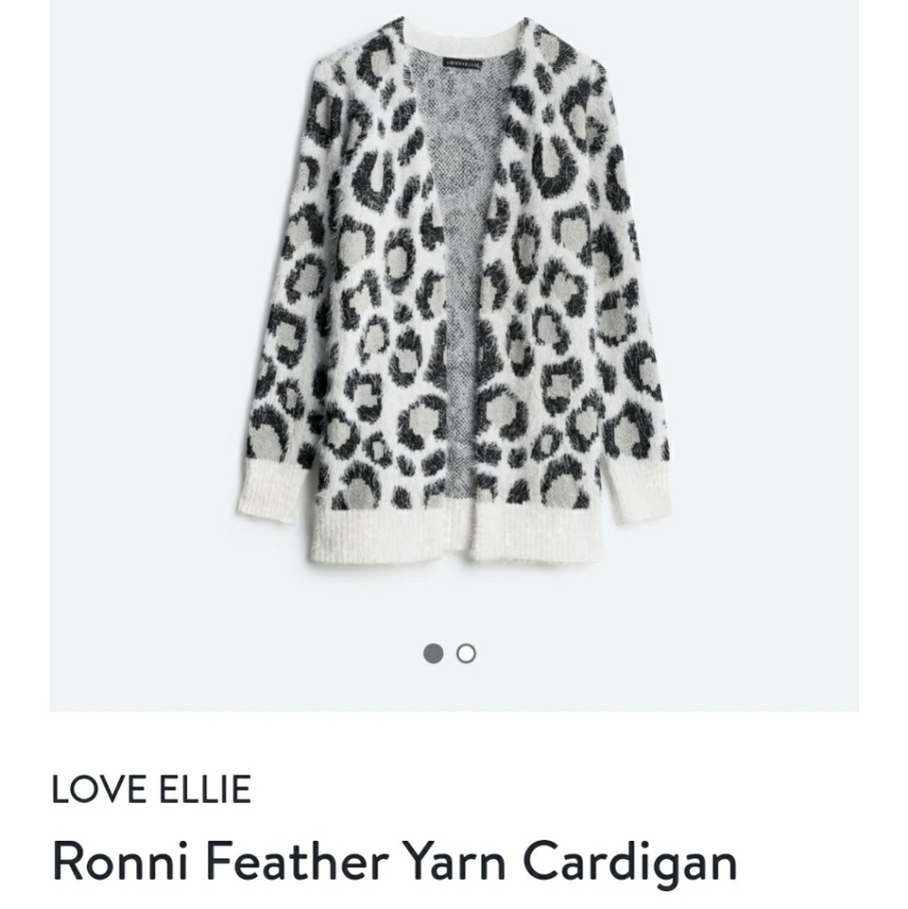 Leopard Printed Love Ellie Feather Yarn Cardigan